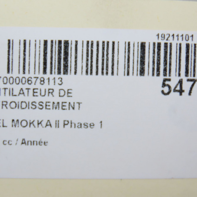 Ventilateur de refroidissement occasion OPEL 9827752980 8