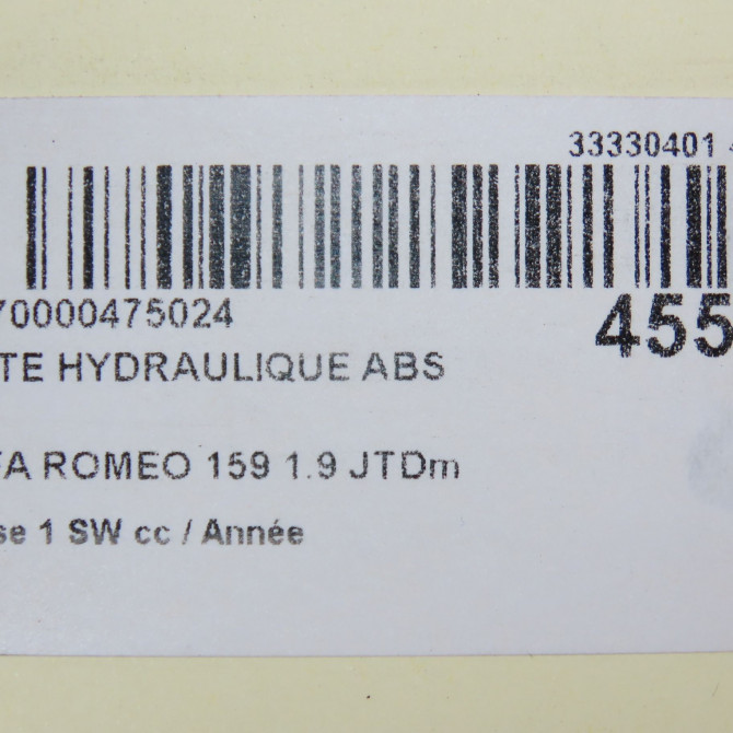 Unité hydraulique ABS occasion ALFA ROMEO 159 Phase 1 04-1995->04-1999 1.9 JTDm 120ch 71753114 6