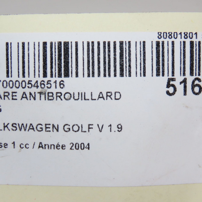 Phare antibrouillard avant gauche occasion VOLKSWAGEN GOLF V Phase 1 11-2003->10-2008 1.9 TDI 90ch 1K0941699C 5