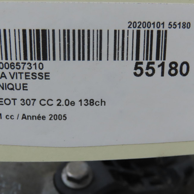 Boîte à vitesse mecanique occasion PEUGEOT 307 CC Phase 1 03-2003->06-2005 2.0e 138ch 2222AP 6
