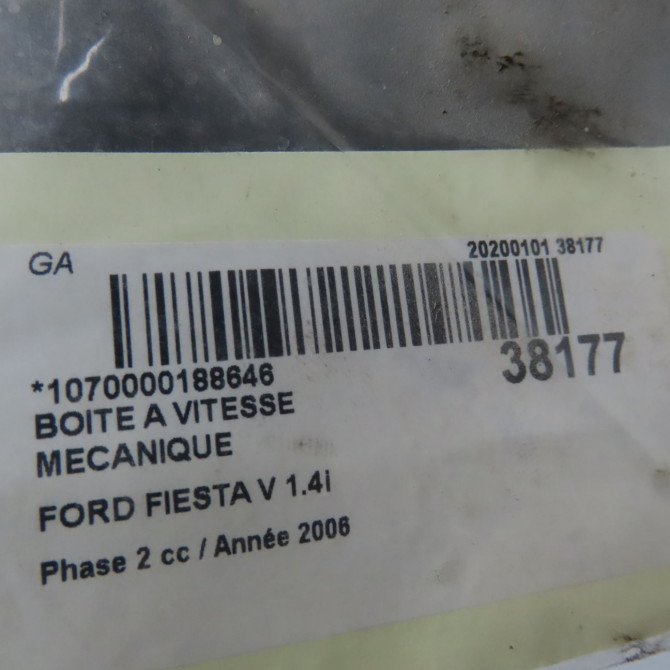 Boîte à vitesse mecanique occasion FORD FIESTA V Phase 2 10-2005->10-2008 1.4i 1327480 7