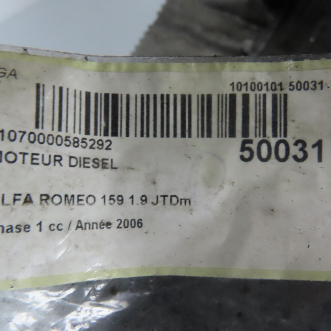 Moteur diesel occasion ALFA ROMEO 159 Phase 1 09-2005->05-2013 1.9 JTDm 150ch 71749116 8