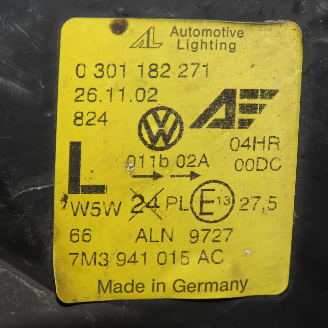 Phare gauche occasion VOLKSWAGEN SHARAN I Phase 2 06-2000->12-2003 1.9 TDI 130ch 7M3941017 4