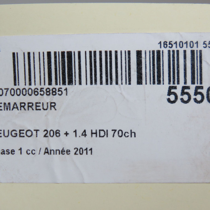 Démarreur occasion PEUGEOT 206 + Phase 1 03-2009->05-2013 1.4 HDI 70ch 5802FG 7