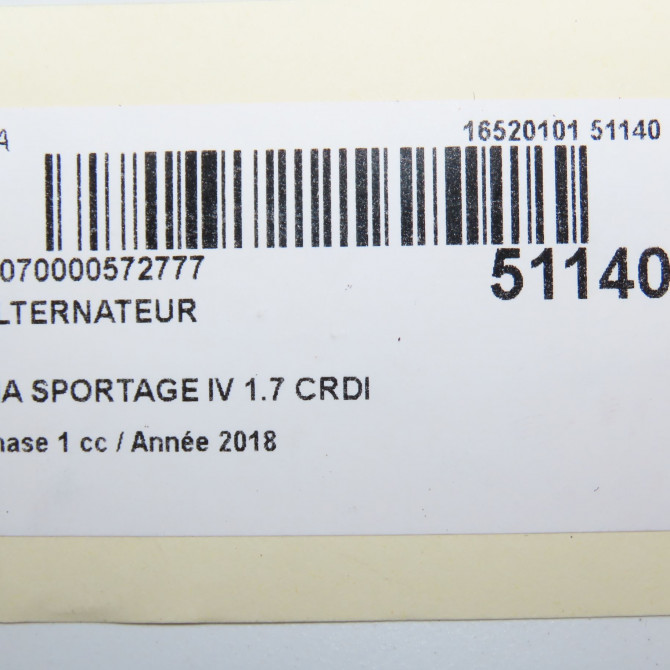 Alternateur occasion KIA SPORTAGE IV Phase 1 04-1995->04-1999 1.7 CRDI 140ch 373002A700 8