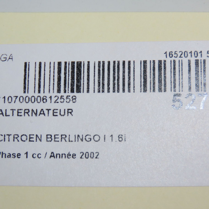 Alternateur occasion CITROEN BERLINGO I Phase 1 09-1996->11-2002 1.6i 110ch 57056M 8