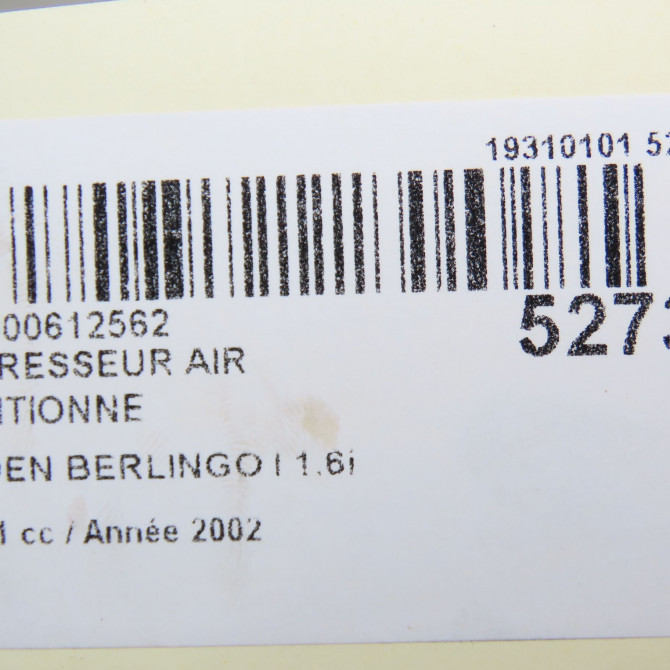 Compresseur air conditionne occasion CITROEN BERLINGO I Phase 1 09-1996->11-2002 1.6i 110ch 6453FS 8
