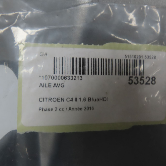 Aile avant gauche occasion CITROEN C4 II Phase 2 11-2014->... 1.6 BlueHDI 120ch 7840AS 7