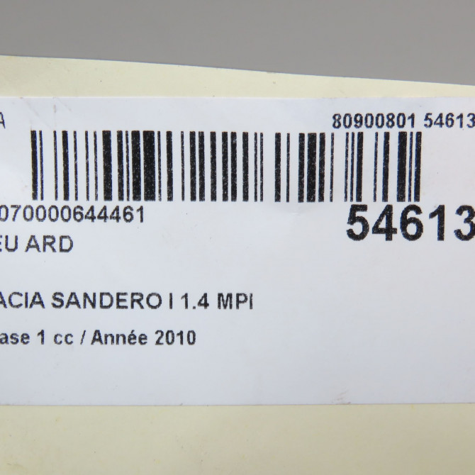 Feu arrière droit occasion DACIA SANDERO I Phase 1 06-2008->10-2012 1.4 MPI 75ch 6001551383 6