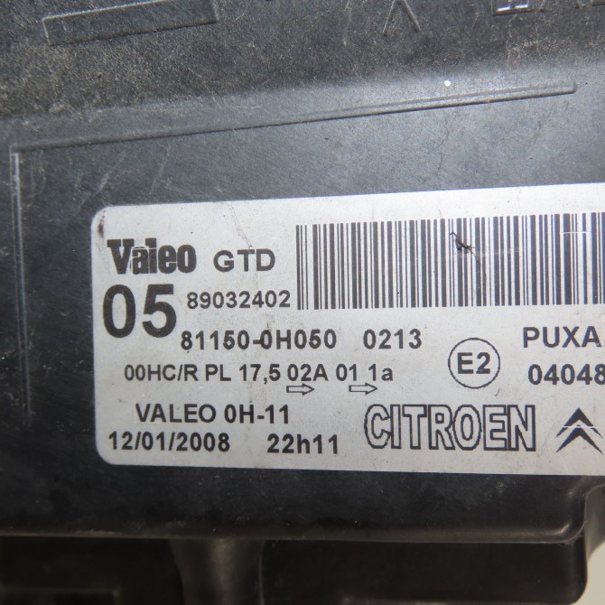 Phare gauche occasion CITROEN C1 I Phase 1 06-2005->11-2008 1.0i 620872 4