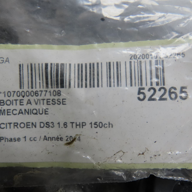 Boîte à vitesse mecanique occasion CITROEN DS3 Phase 1 11-2009->03-2014 1.6 THP 150ch 1611196180 7