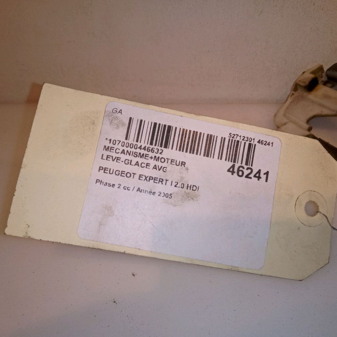 Mecanisme+moteur leve-glace avg occasion PEUGEOT EXPERT I Phase 2 01-2004->12-2006 2.0 HDI 95ch 9221H5 6