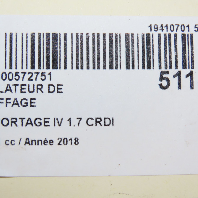 Ventilateur de chauffage occasion KIA SPORTAGE IV Phase 1 04-1995->04-1999 1.7 CRDI 140ch 97113D7000 7