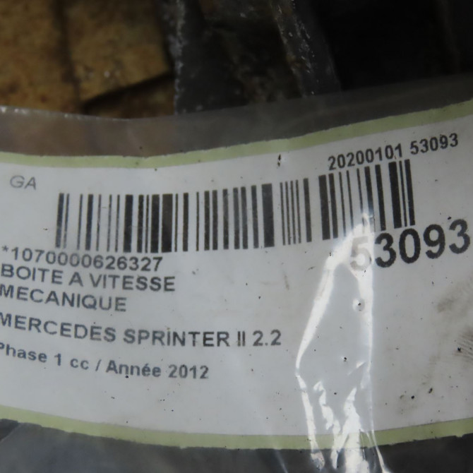 Boîte à vitesse mecanique occasion MERCEDES SPRINTER II Phase 1 06-2006->... 2.2 CDI 129ch 7
