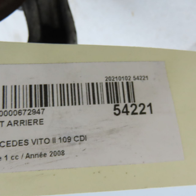 Pont arriere occasion MERCEDES VITO II Phase 1 10-2003->09-2010 109 CDI 88ch 6393503014 6