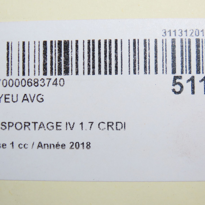 Moyeu avg occasion KIA SPORTAGE IV Phase 1 04-1995->04-1999 1.7 CRDI 140ch 51750C1000 6