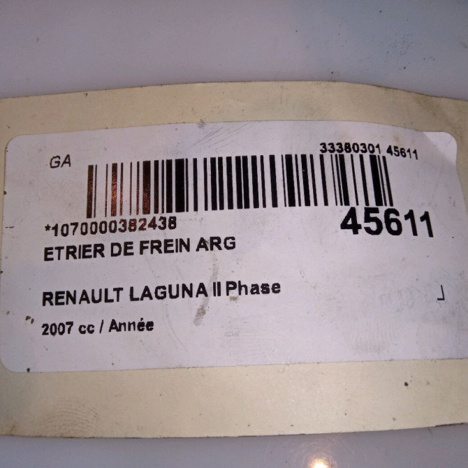 Etrier de frein arrière gauche occasion RENAULT LAGUNA II Phase 2 ESTATE 03-2005->09-2007 7701049108 4