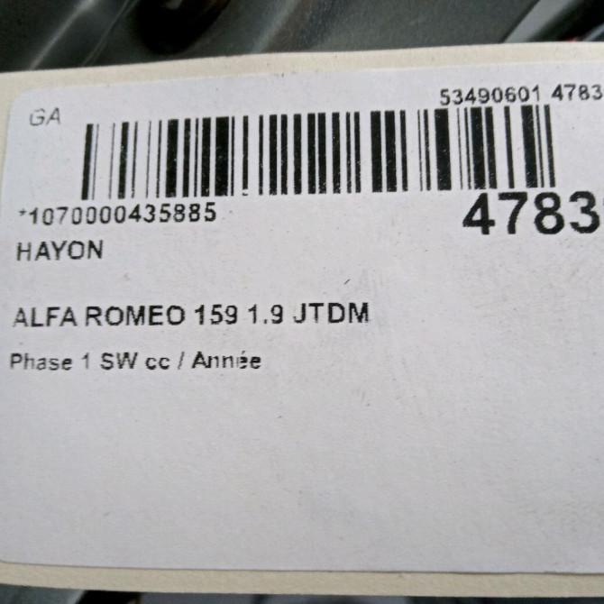 Hayon occasion ALFA ROMEO 159 Phase 1 04-1995->04-1999 1.9 JTDM 150ch 60692985 3