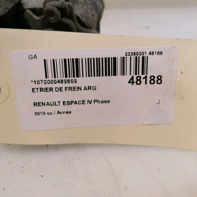 Etrier de frein arrière gauche occasion RENAULT ESPACE IV Phase 2 03-2006->07-2012 7701049108 3