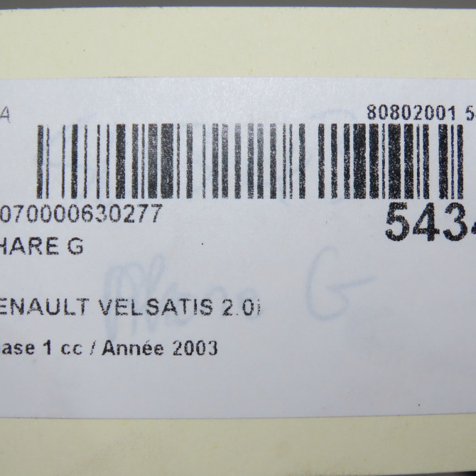 Phare gauche occasion RENAULT VELSATIS Phase 1 01-2002->04-2005 2.0i 165ch 7701051087 7