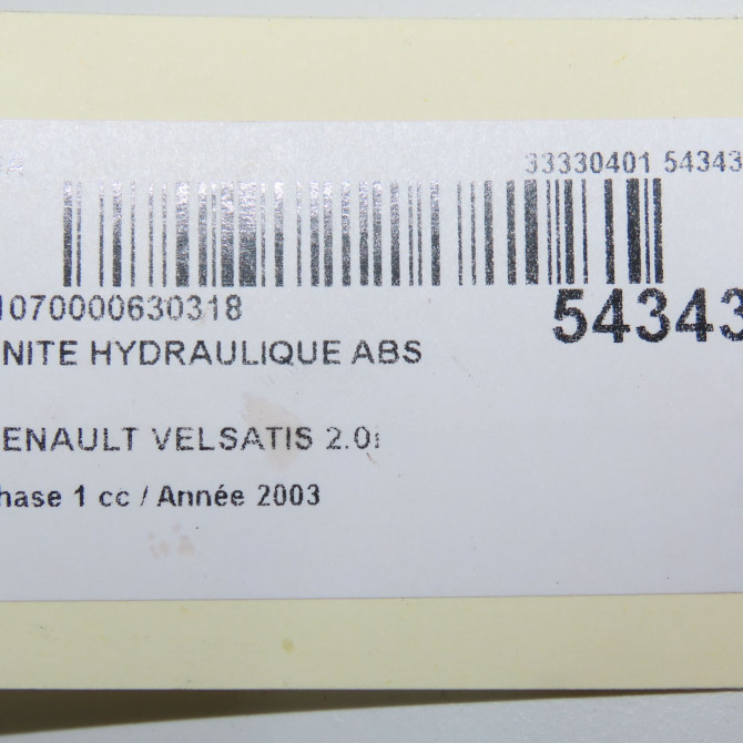 Unité hydraulique ABS occasion RENAULT VELSATIS Phase 1 01-2002->04-2005 2.0i 165ch 7701208531 8