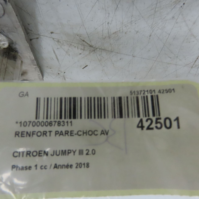 Renfort pare-choc avant occasion CITROEN 146 Phase 1 04-1995->04-1999 2.0 BLUEHDI 180ch 9808286780 4