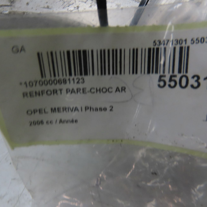 Renfort pare-choc arrière occasion OPEL MERIVA I Phase 2 01-2006->09-2010 13190884 4