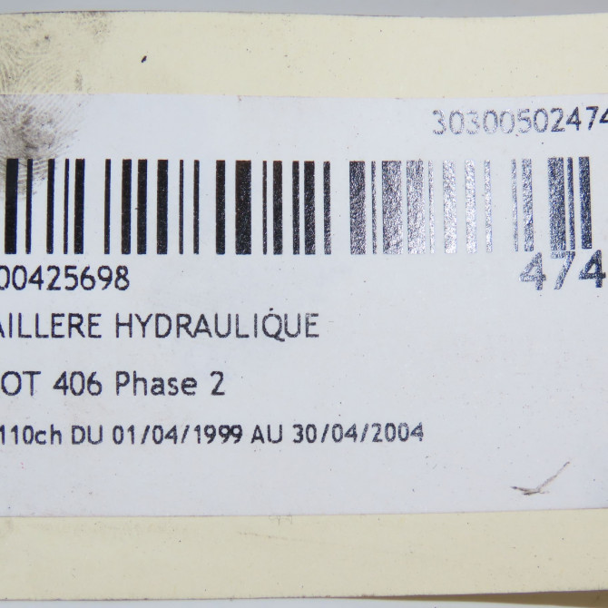 Cremaillere hydraulique occasion PEUGEOT 406 Phase 2 04-1999->04-2004 2.0 HDI 110ch 4000HT 5