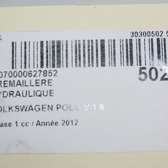 Cremaillere hydraulique occasion VOLKSWAGEN POLO V POLO V Phase 1 2009-09-01->2014-05-31 1.6 TDI 90 8