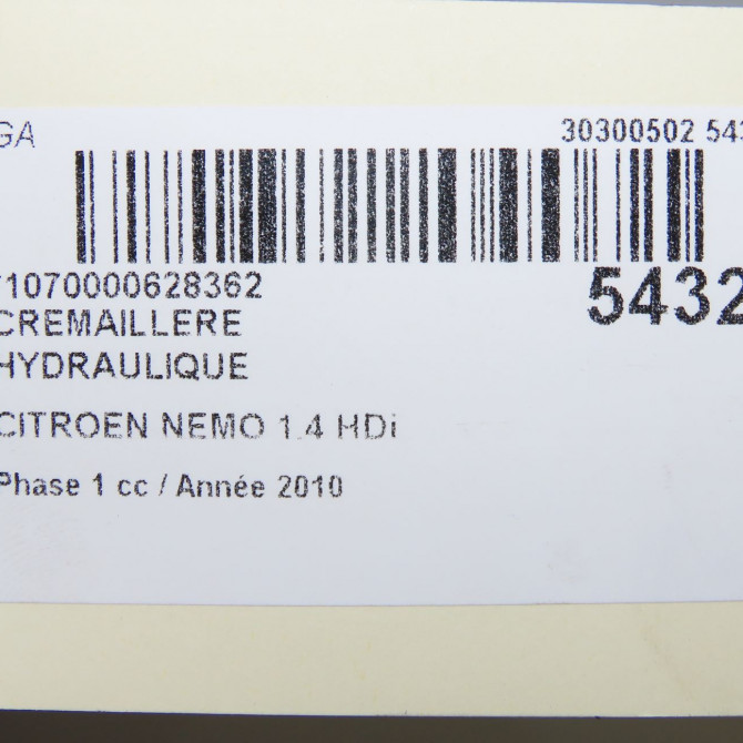 Cremaillere hydraulique occasion CITROEN NEMO Phase 1 09-2008->... 1.4 HDi 1677609680 7