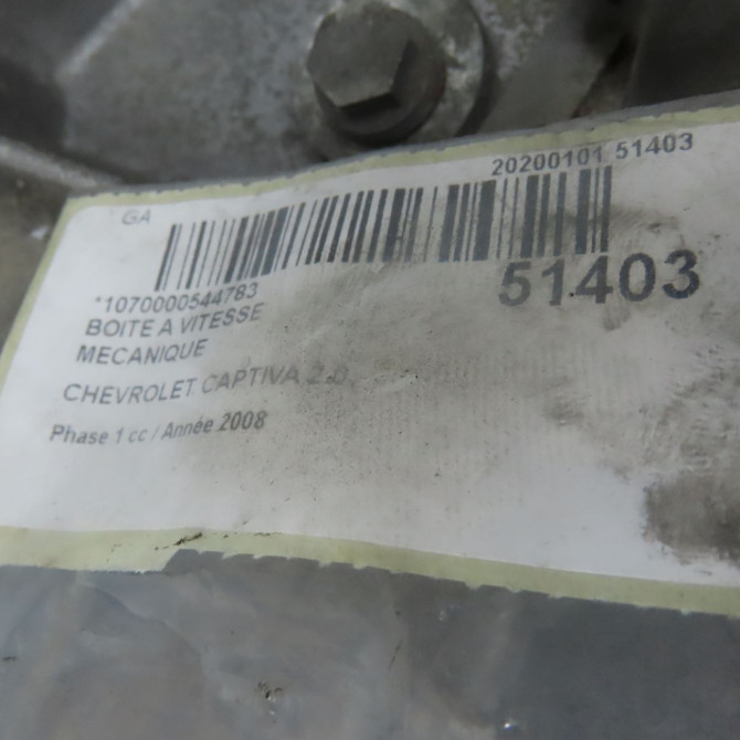 Boîte à vitesse mecanique occasion CHEVROLET CAPTIVA Phase 1 04-1995->04-1999 2.0 VCDI 127ch 96420012 8