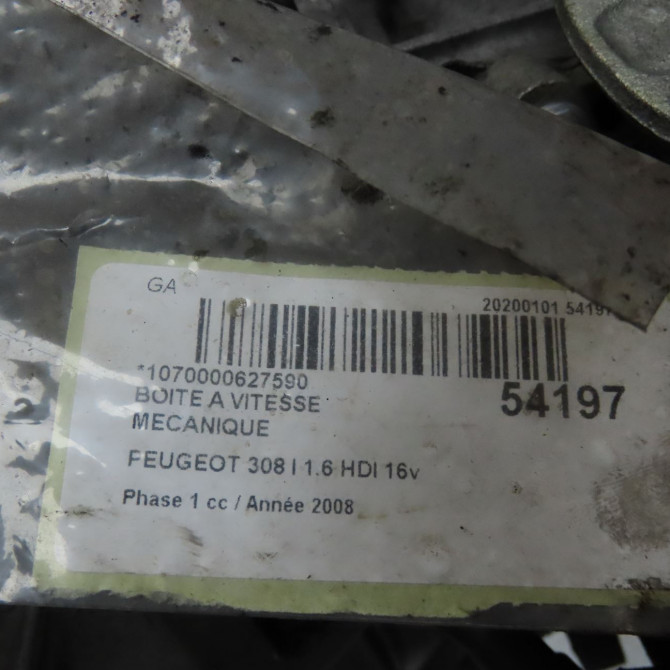 Boîte à vitesse mecanique occasion PEUGEOT 308 I Phase 1 09-2007->03-2011 1.6 HDI 16v 110ch 1606978280 6