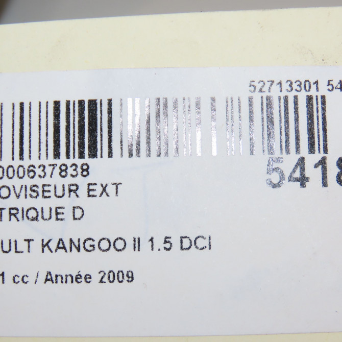 Retroviseur exterieur electrique droit occasion RENAULT KANGOO II Phase 1 01-2008->03-2013 1.5 DCI 85ch 963018644R 7