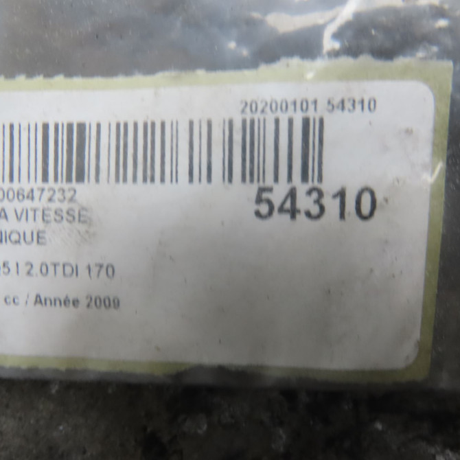 Boîte à vitesse mecanique occasion AUDI Q5 I Phase 1 10-2008->07-2012 2.0TDI 170 B2300027JX 6