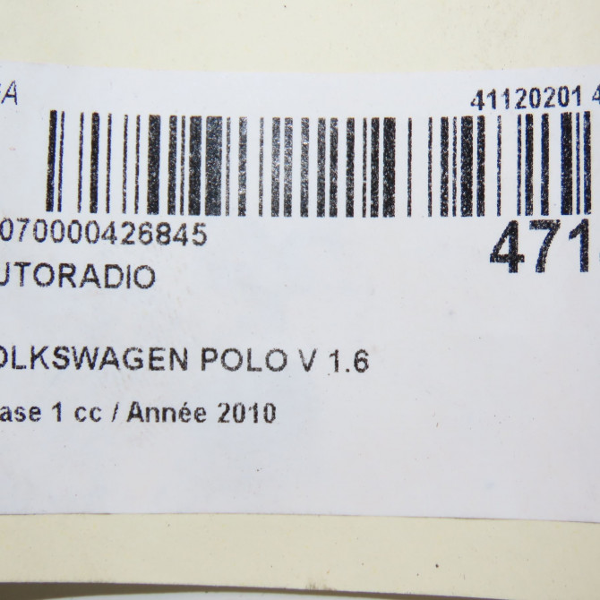 Autoradio occasion VOLKSWAGEN POLO V POLO V Phase 1 2009-09-01->2014-05-31 1.6 TDI 90ch 5M0057187AX 4