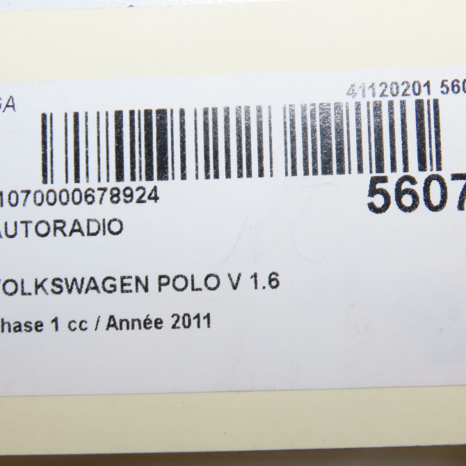 Autoradio occasion VOLKSWAGEN POLO V POLO V Phase 1 2009-09-01->2014-05-31 1.6 TDI 90 5M0057187AX 6