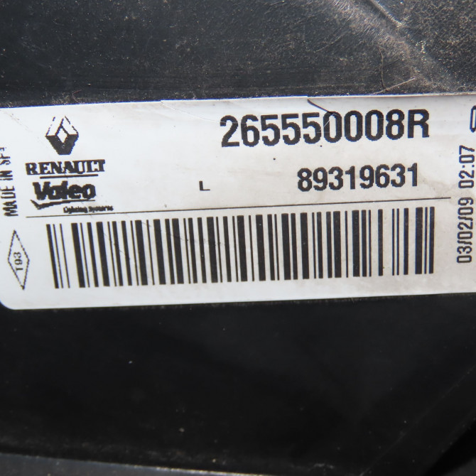 Feu arrière gauche occasion RENAULT MEGANE III Phase 1 11-2008->01-2012 1.5 DCI 105ch 265550008R 4