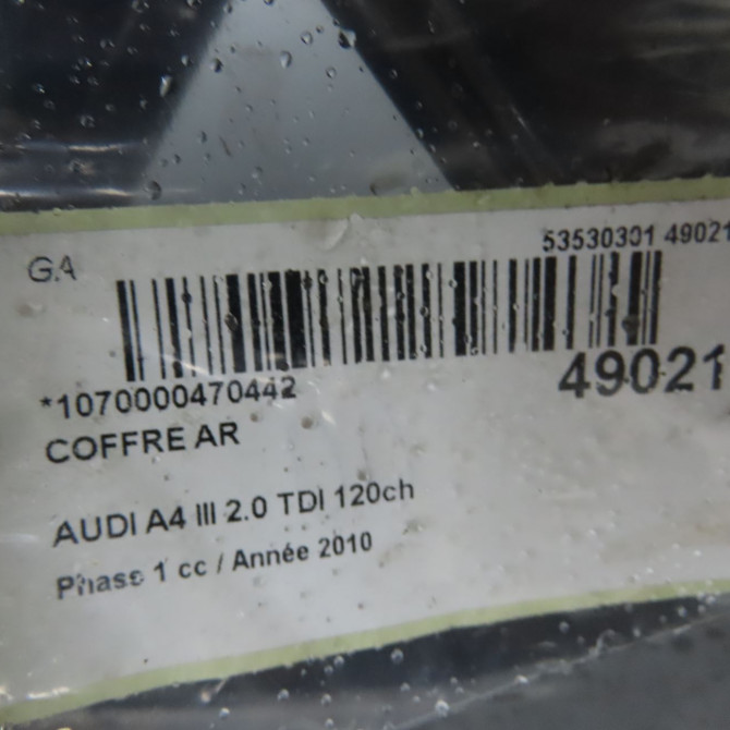 Coffre arrière occasion AUDI A4 III Phase 1 01-2008->10-2011 2.0 TDI 120ch 8K5827023AE 5
