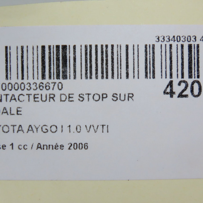 occasion TOYOTA AYGO I Phase 1 06-2005->11-2009 1.0 VVTI 4