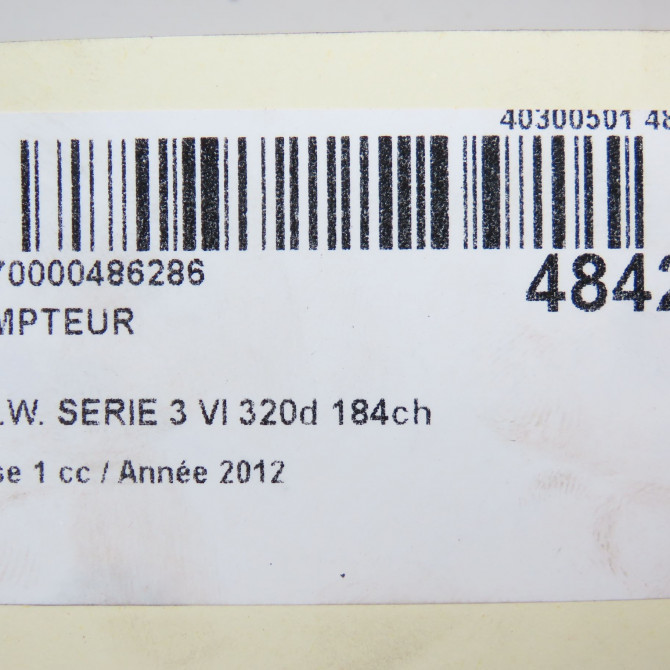 Compteur occasion B.M.W. SERIE 3 VI Phase 1 11-2011->... 320d 184ch 62105A03A27 6