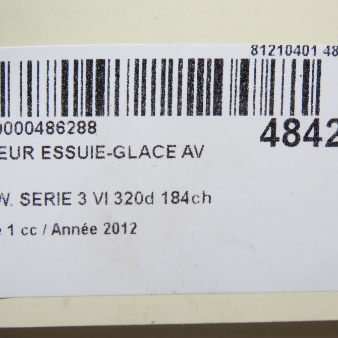 Moteur essuie-glace avant occasion B.M.W. SERIE 3 VI Phase 1 11-2011->... 320d 184ch 61617260488 7