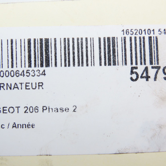 Alternateur occasion PEUGEOT 206 Phase 2 02-2003->02-2009 5705KX 8