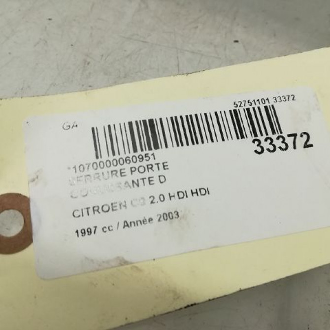 Serrure porte coulissante d occasion CITROEN C8 Phase 1 06-2002->... 2.0 HDi 16v 110ch 9138A6 5