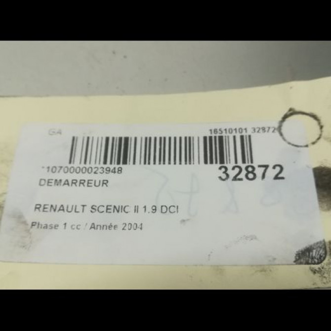 Démarreur occasion RENAULT SCENIC II Phase 1 03-2004->09-2006 1.9 DCI 120ch 8200628426 5