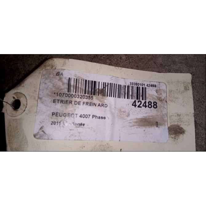 Etrier de frein arrière droit occasion PEUGEOT 4007 Phase 1 07-2007->03-2013 4400V2 4