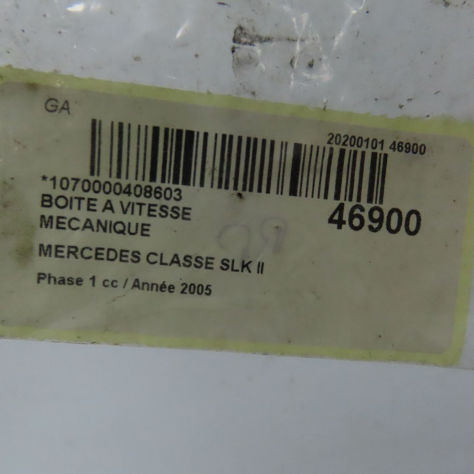 Boîte à vitesse mecanique occasion MERCEDES CLASSE SLK II Phase 1 03-2004->04-2008 200K 163ch 2032603102 6