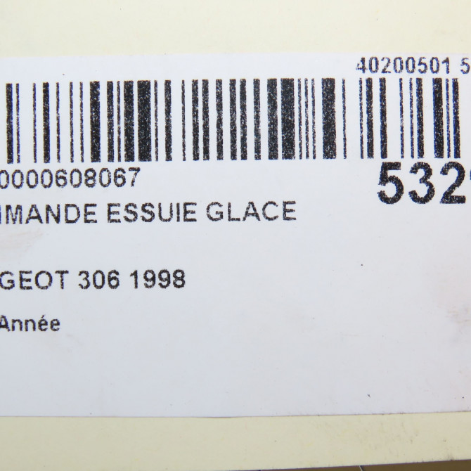 Commande essuie glace occasion PEUGEOT 306 Phase 2 04-1997->03-2002 1.9 TD 6239J8 6