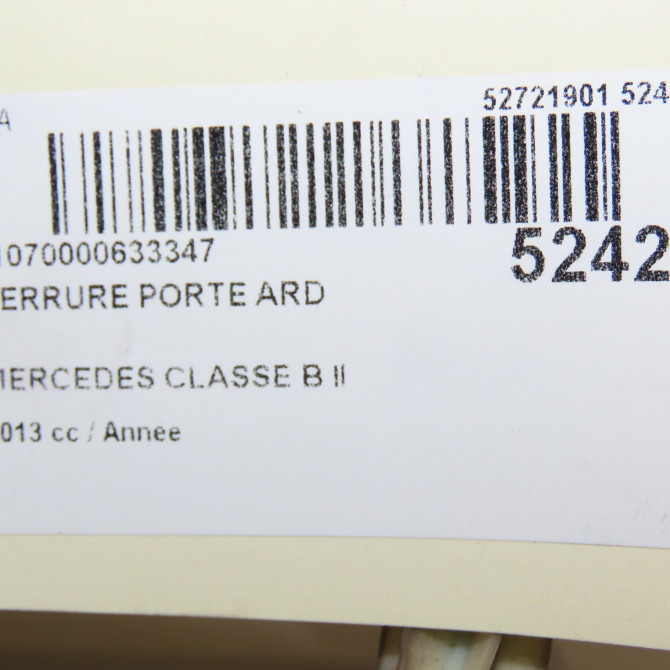Serrure porte ard occasion MERCEDES CLASSE B II Phase 1 09-2011->12-2014 2047302835 5