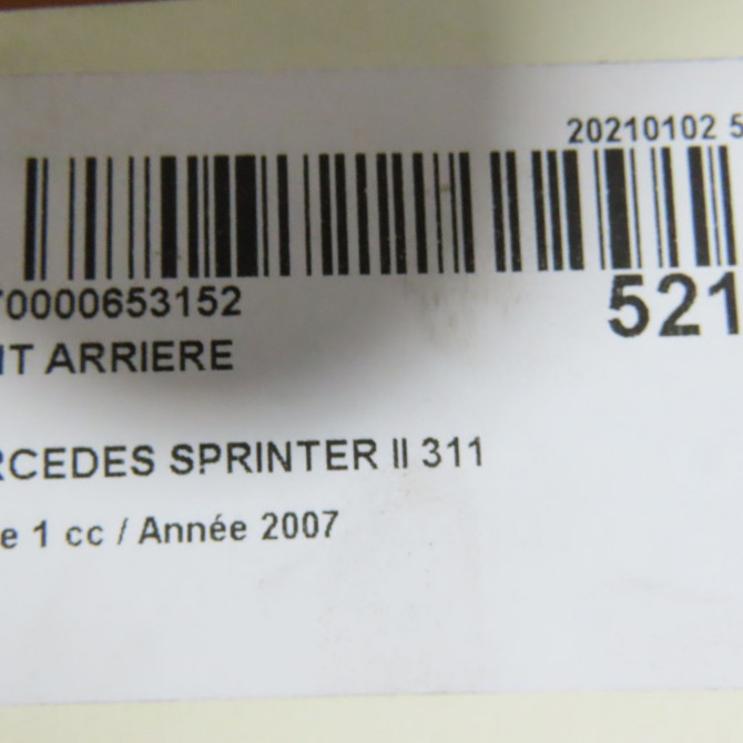 Pont arriere occasion MERCEDES SPRINTER II Phase 1 06-2006->... 311 CDI 109ch 6