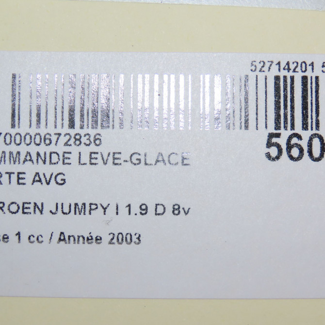 Commande lève-glace porte avant gauche occasion CITROEN JUMPY I Phase 1 09-1995->12-2003 1.9 D 8v 70ch 6554WH 5